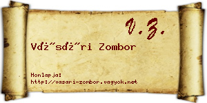 Vásári Zombor névjegykártya
